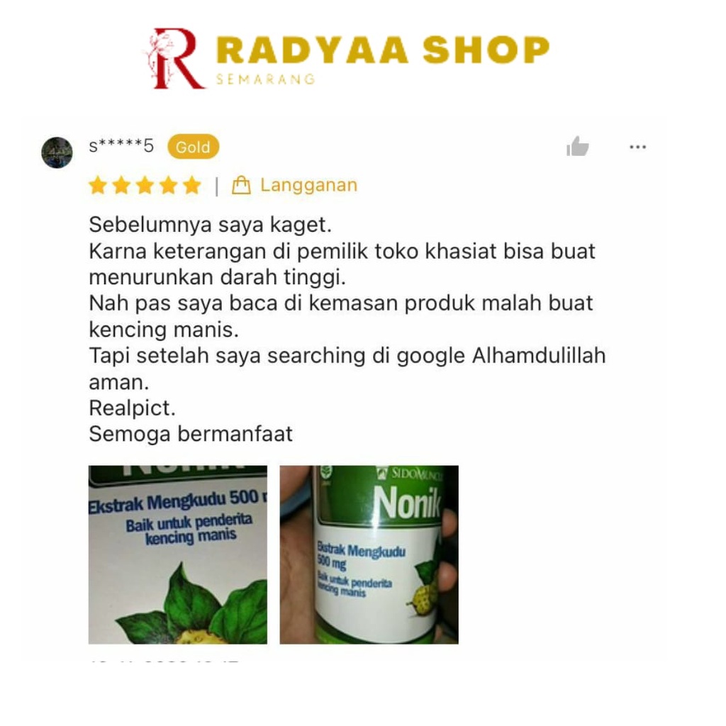 Sido Muncul Nonik 30 Kapsul Herbal - Mengkudu Meringankan Kencing Manis