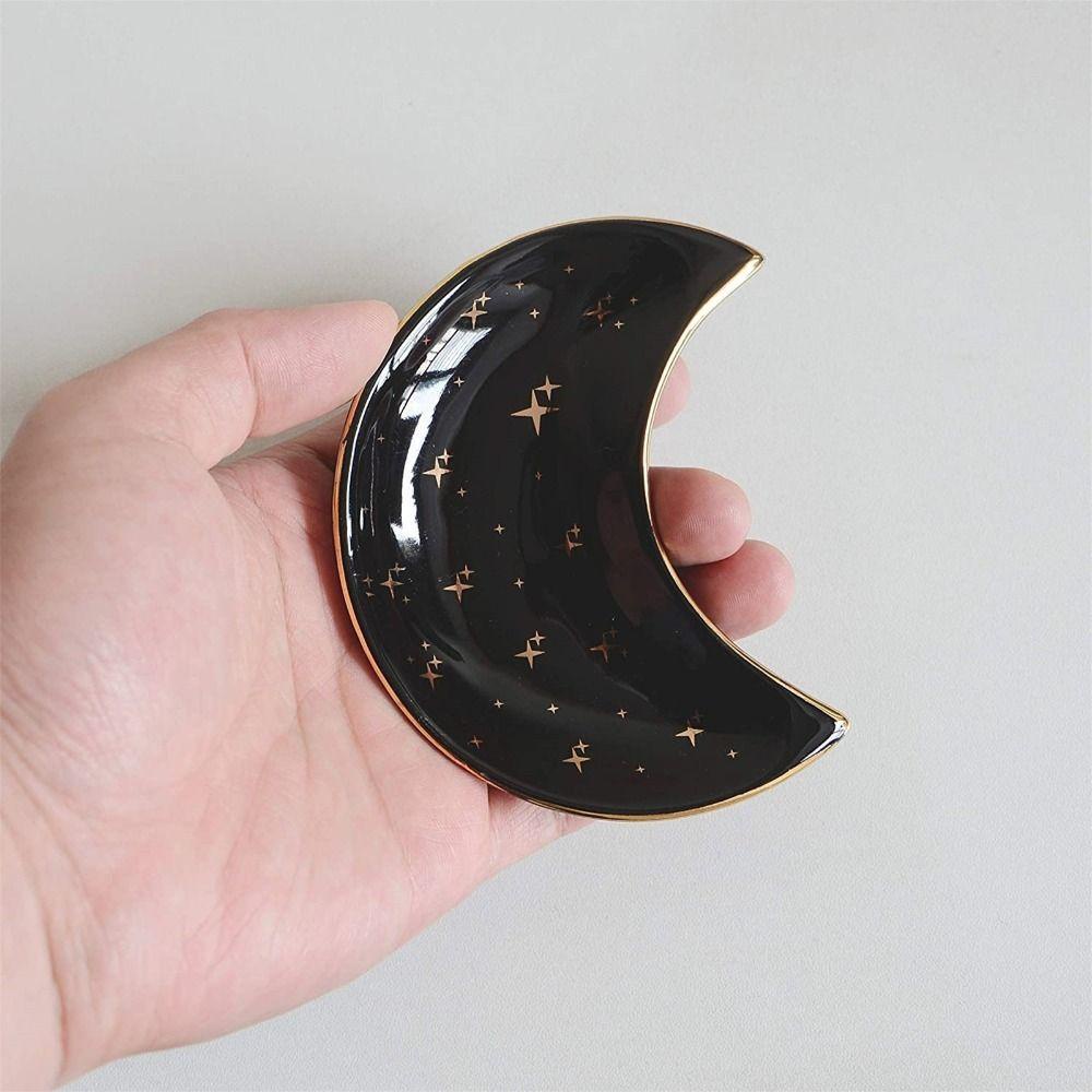 [Elegan] Perhiasan Piring Bentuk Bulan Buah Dessert Display Dekorasi Tray Penyimpanan Produk Organizer Alat Dapur Rumah Kalung Piring