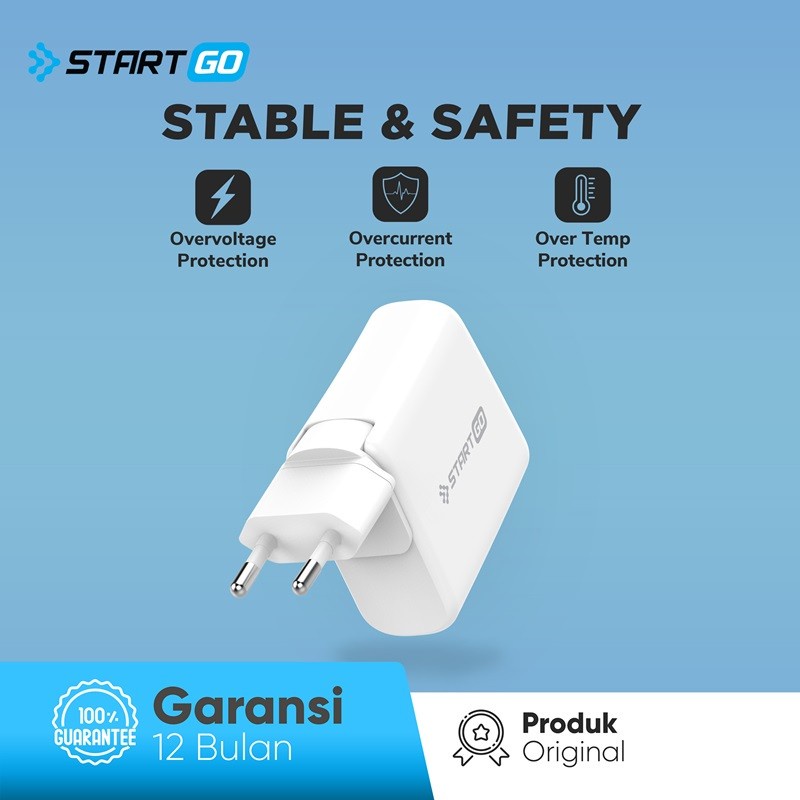 STARTGO kepala charger fast charging 65w fast charger quick charge 3.0