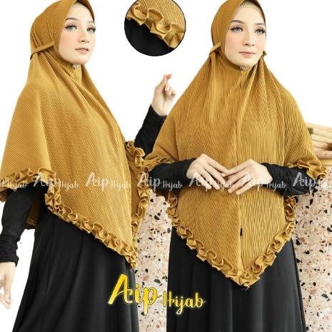 ABW.18Oc22l • Bergo Pet Plisket Jersey Jumbo Size Xl  Rempel/Jilbab Harian Bergo Pet Plisket Kombi R