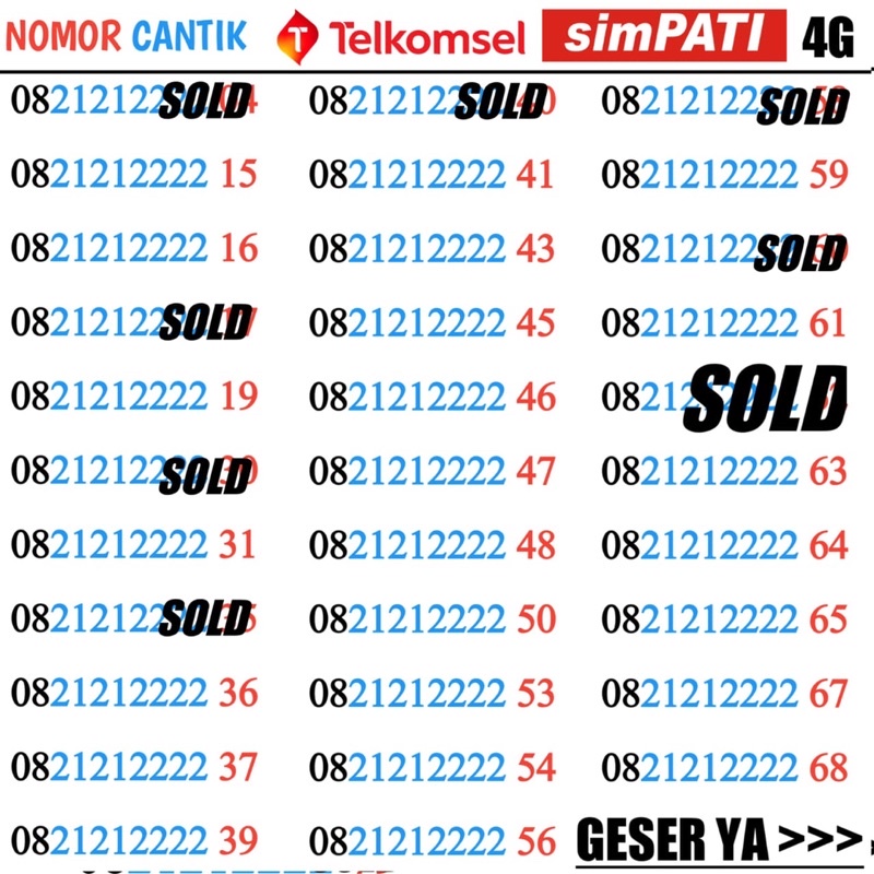 NOMER CANTIK TELKOMSEL