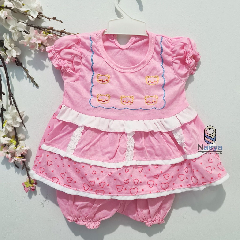 [N-001] Baju setelan bayi perempuan (0-6 bulan) motif buah lucu dan murah