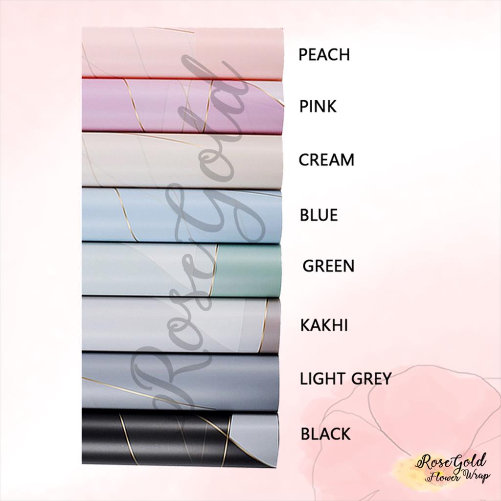 

[1 LEMBAR] KOREAN ASYMMETRIC WITH GOLD LINE Flower Wrapping Paper/Kertas Bungkus Buket Bunga