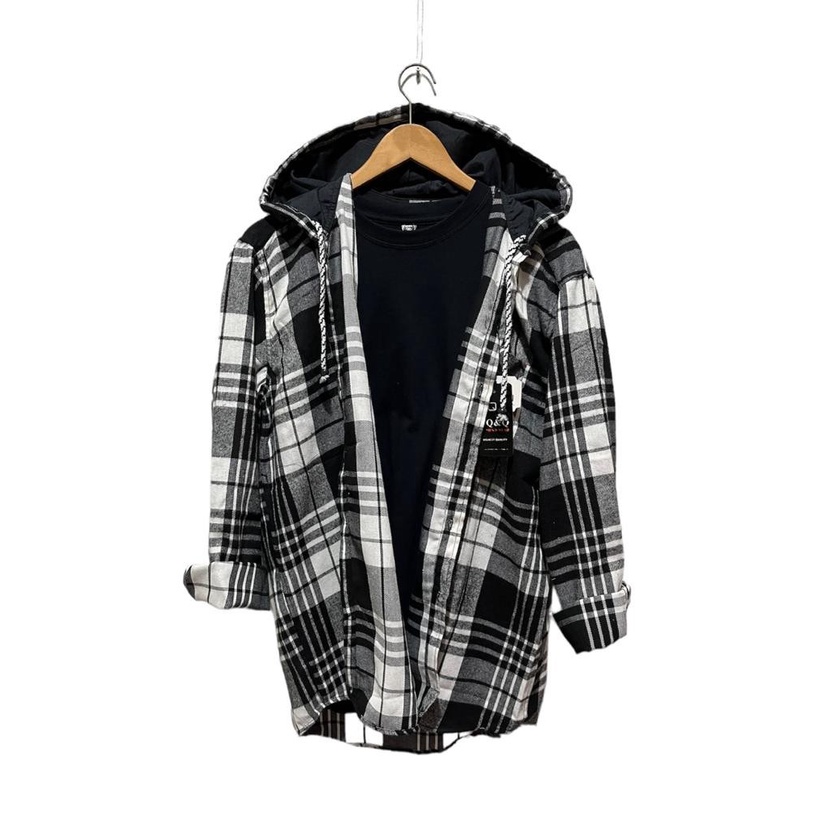 FLANEL HOODIE JUMBO KEMEJA KUPLUK FLANNEL TOPI PREMIUM 2XL 3XL 4XL XXL XXXL XXXXL BIGSIZE