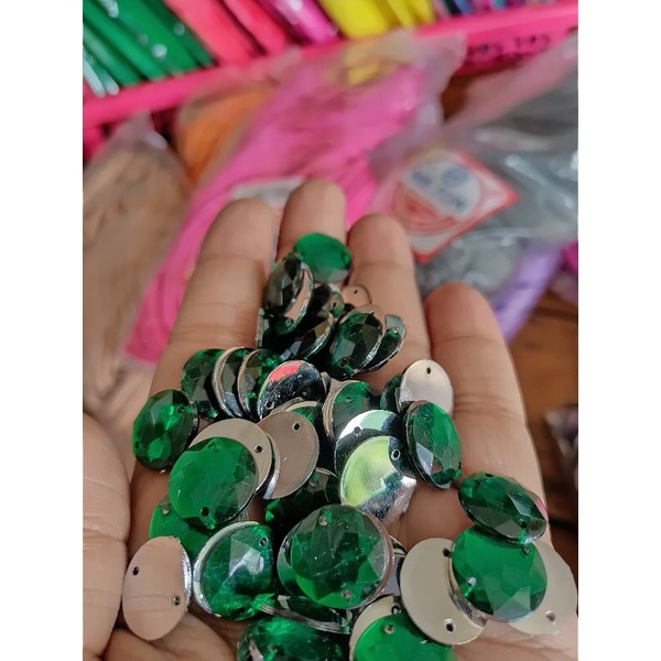 Payet Kristal Jahit - Diamond Bulat 14mm