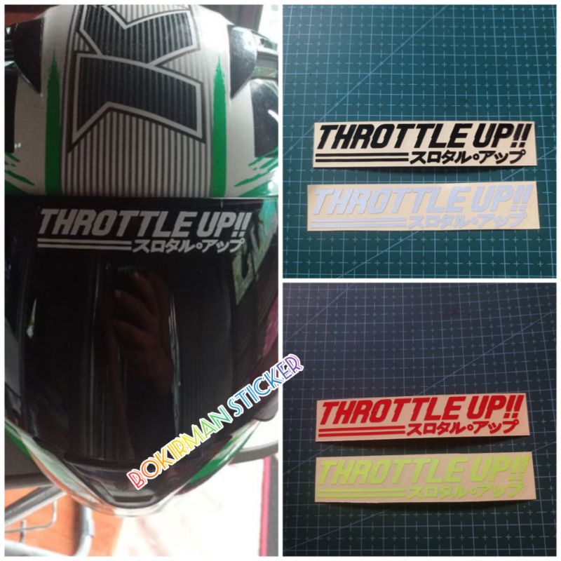 STICKER THROTTLE UP VISOR CUTTING