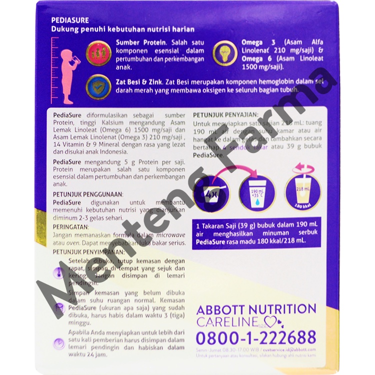 Pediasure Madu 200 Gram - Susu Pendukung Nutrisi Pertumbuhan Anak