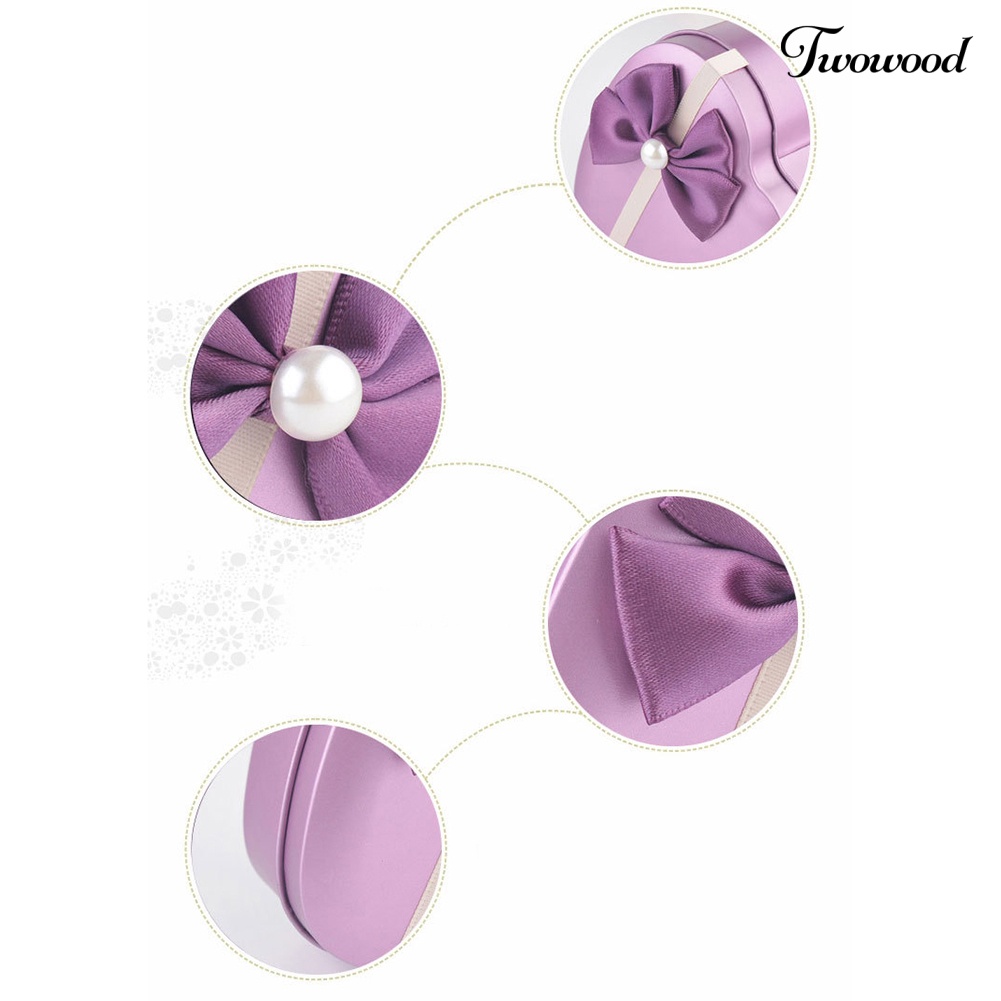 Kotak Perhiasan Bentuk Hati Aksen Pita Untuk Hadiah