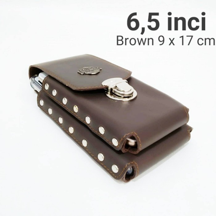 DOMPET HP 6/5 INCI TAS PINGGANG PRIA KULIT SINTETIS CASING COVER