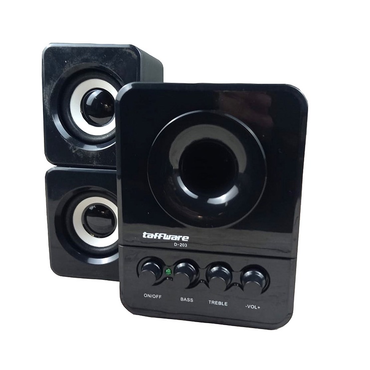 Taffware Speaker Stereo 2.1 with Subwoofer &amp; USB Power - D-203 - Black