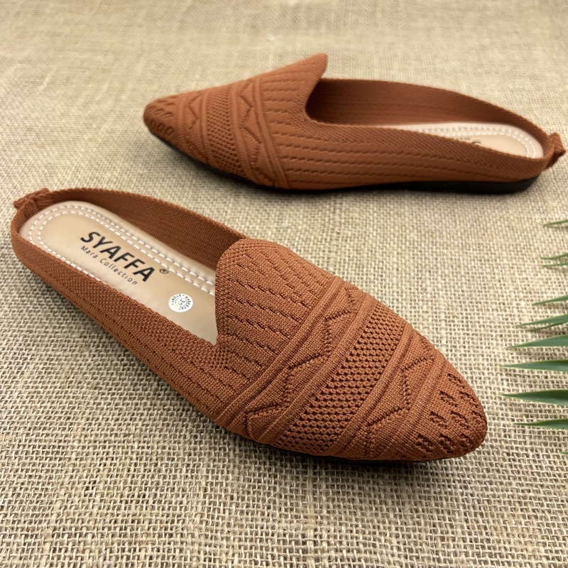 MARASYAFFA - SEPATU FLAT WANITA MULES RAJUT IMPORT SF50