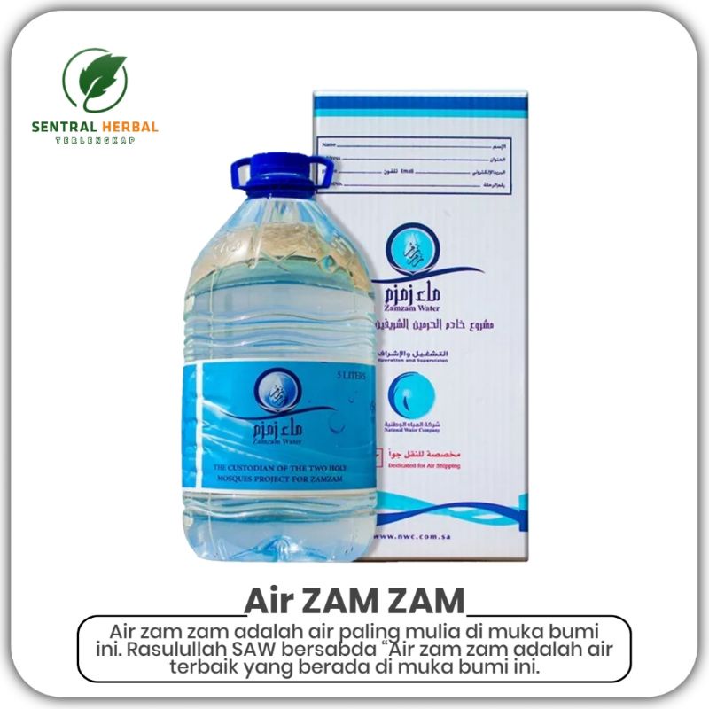 

Air Zam-Zam Asli 5 Liter Kemasan Saudi