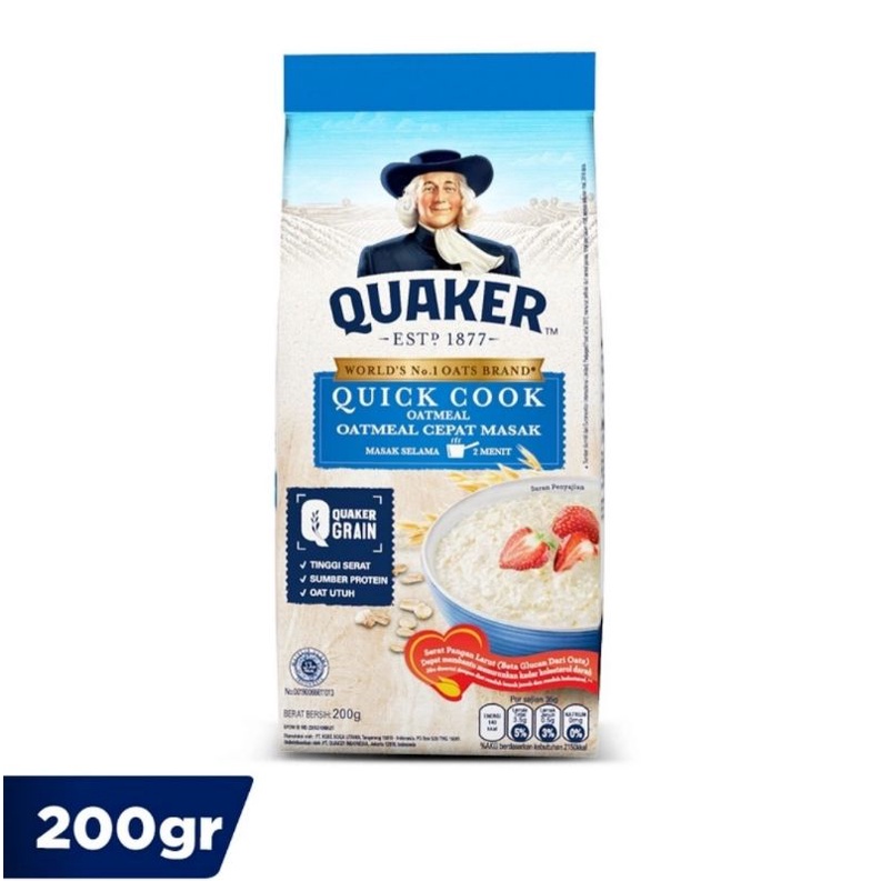 

QUAKER Quick Cooking Oatmeal Small Pack 200g