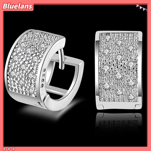 Anting Stud Hoop Kristal Bahan 925 Sterling Silver Untuk Wanita