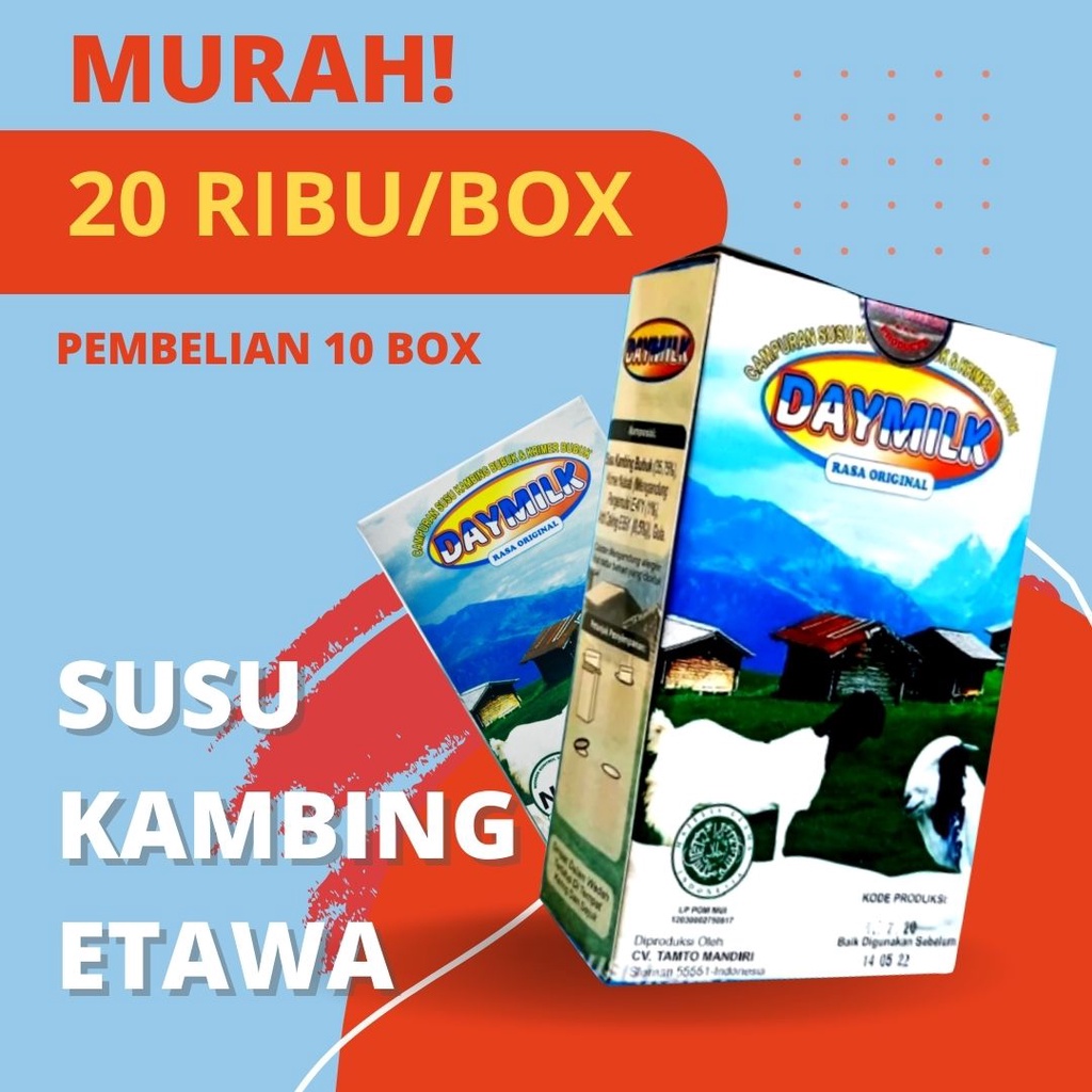 

10 box day milk susu kambing etawa asli original - 200g x 10 halal