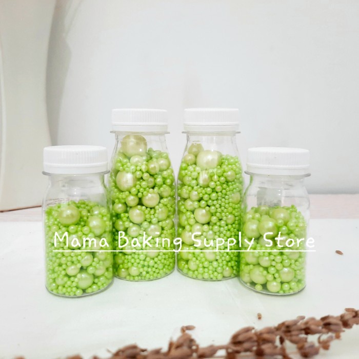

Edible Sprinkle MIX PEARL GREEN Mutiara Hijau Topping Decor -+50 g