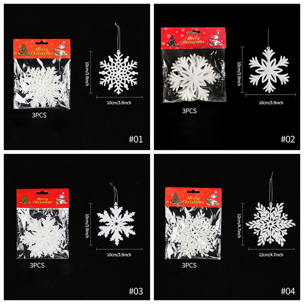 Timekey Ornamen Snowflake Tiga Dimensi Untuk Dekorasi Pohon Natal L2Z4