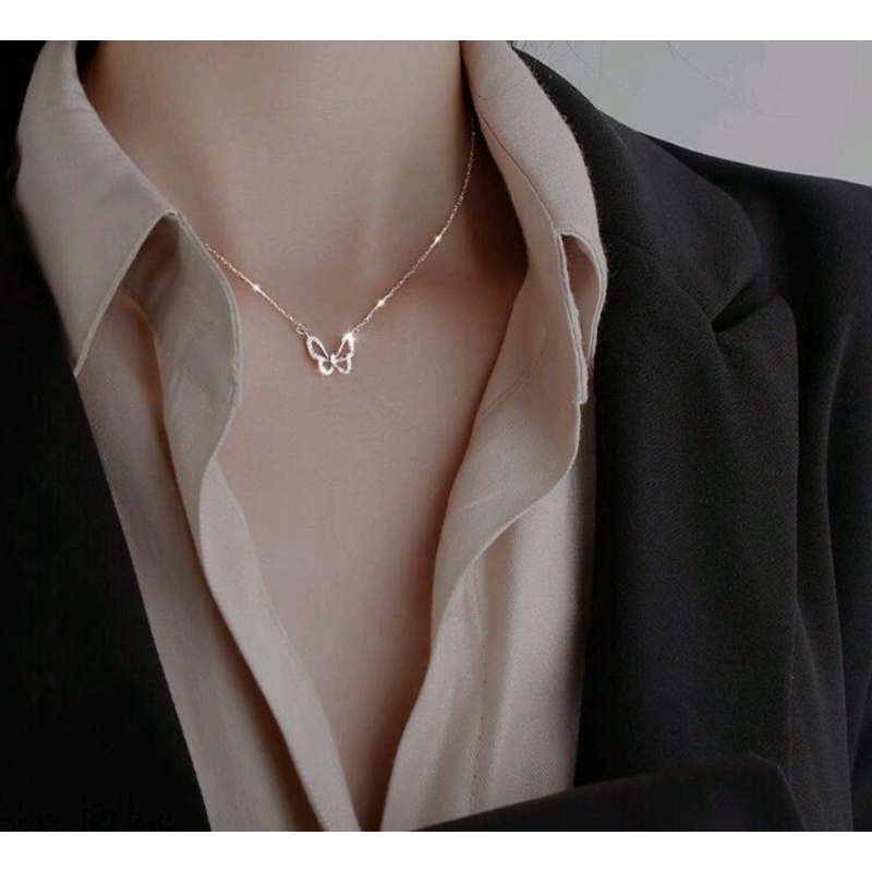 (READY) FREE GIFT Kalung Gold Bunga Flower Wanita Kalung Emas Cewe Kalung couple sahabat Termurah Me