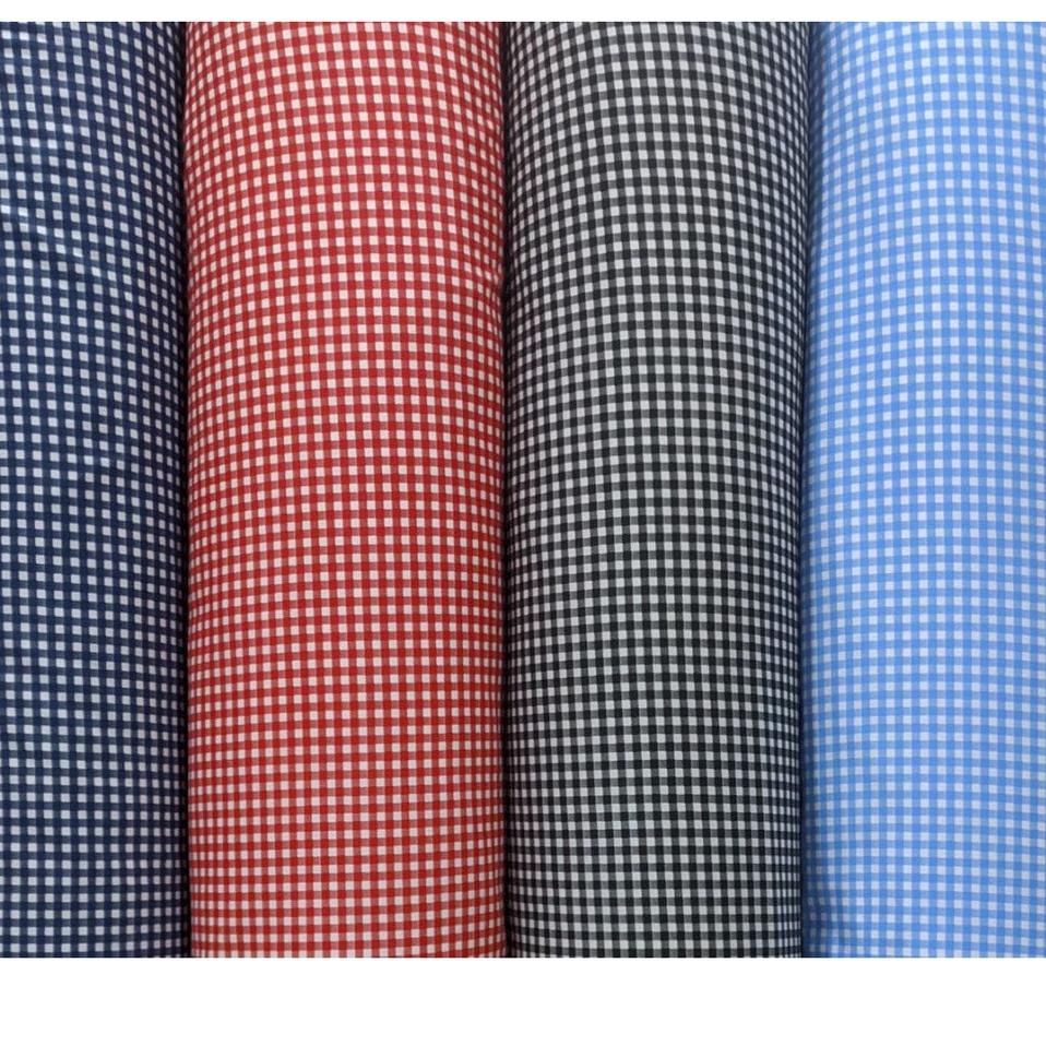 konico bahan Mikrotex Motif Kotak 0.5 cm dan 1 cm kain Sprei Meteran hitam putih