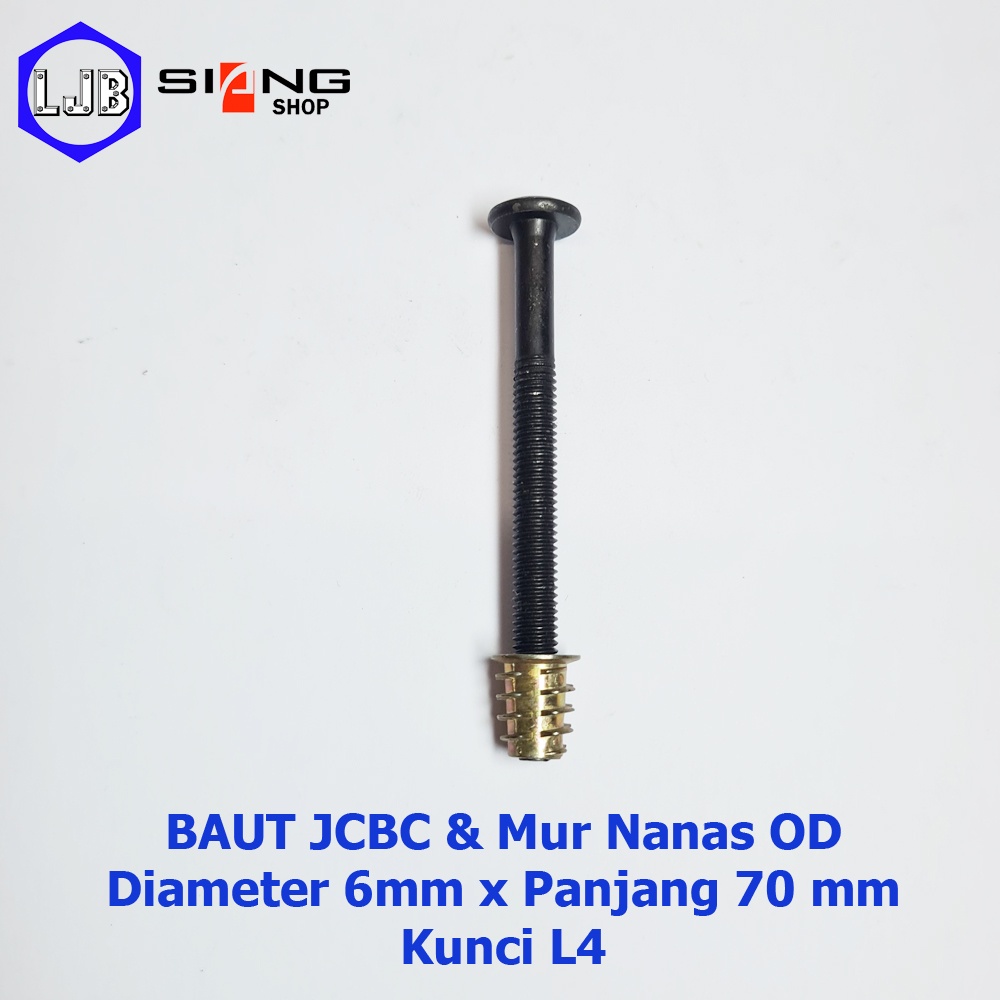 Baut JCBC M6 panjang 3 sd 7 cm dan Mur Nanas OD (13mm) Furniture, Dipan, Knockdown dll