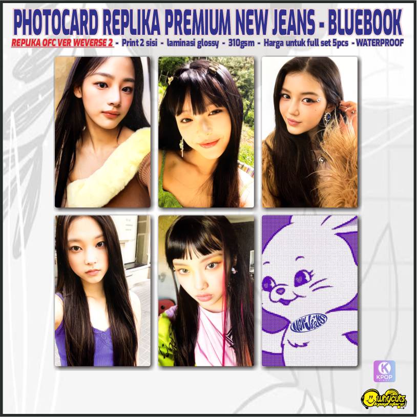 Photocard Set Replika Premium Newjeans / Print 2 sisi laminasi glossy / Anti air tidak berubah warna / isi 5 pcs