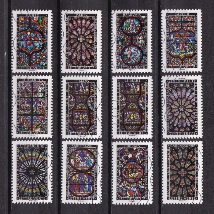 

0768 Perangko Prancis 2016 Stained Glass Windows 12v Used