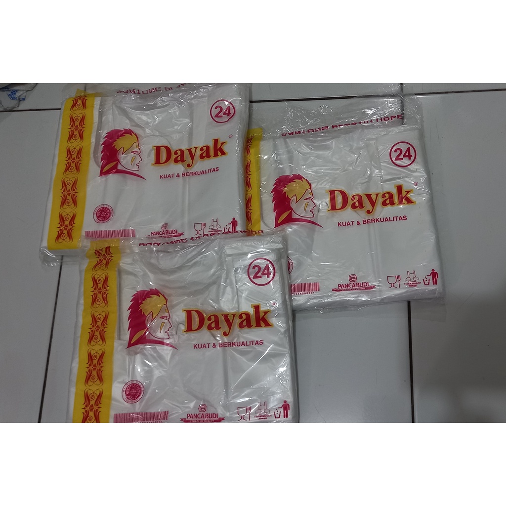 Kantong plastik hd putih bening merk DAYAK 320gr/pack