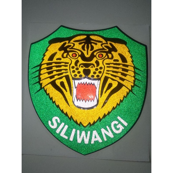 stiker mobil logo siliwangi timbul, stiker mobil SILIWANGI, stiker macan siliwangi