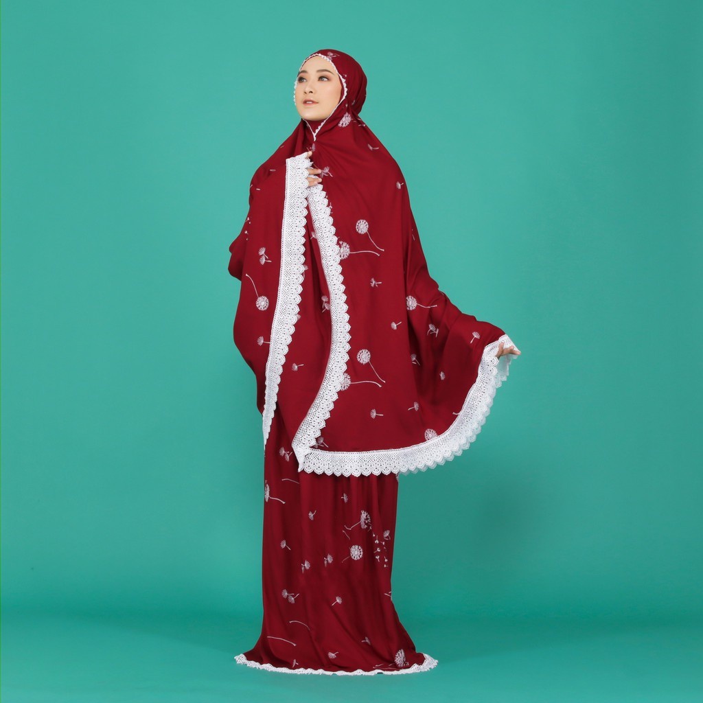 Mukena Rayon Bordir Dandelion Full Bordir Premium Jumbo