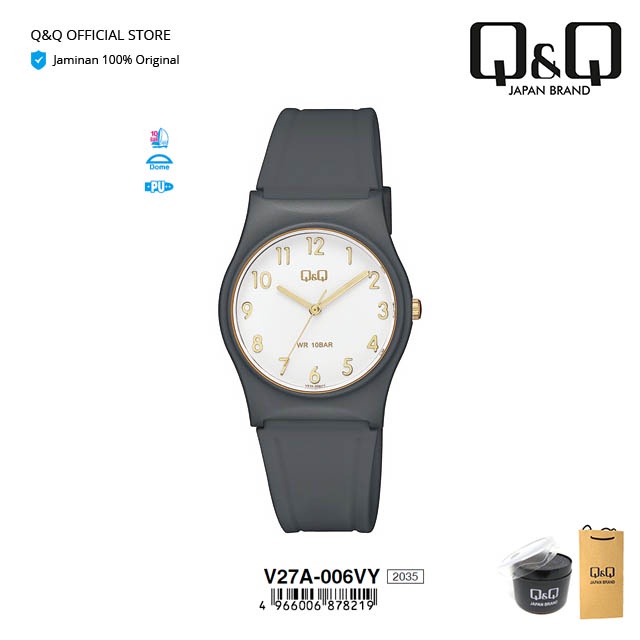 Q&Q QnQ QQ Original Jam Tangan Wanita Fashion Analog Rubber Karet - V27 V27A Water Resist 10 BAR-3