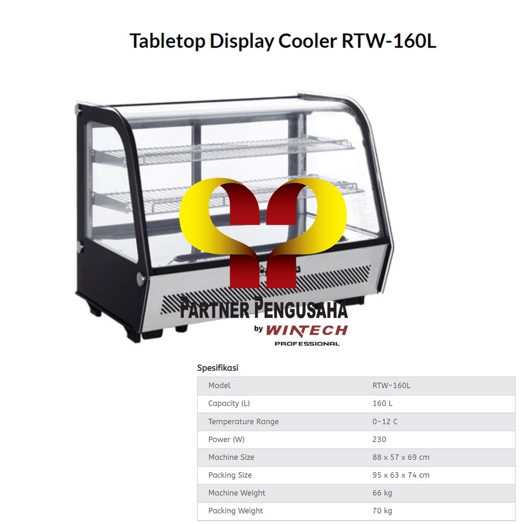 RTW-160L COUNTER TOP CAKE SHOWCASE / CAKE SHOWCASE COOLER