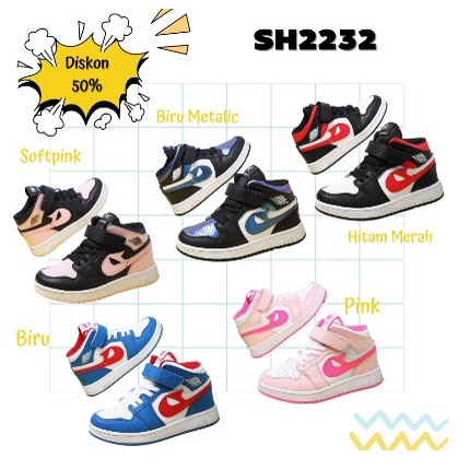 Sepatu Sneakers Semi Boots Anak Sepatu Anak Sepatu Sekolah Olahraga Basket Import SH2232 littlekiddoss