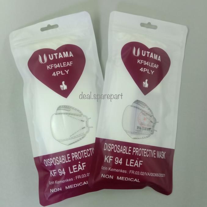 UTAMA Masker Disposable Mask KF94 Leaf 4ply Earloop 88-dealsparepart Segera Dapatkan