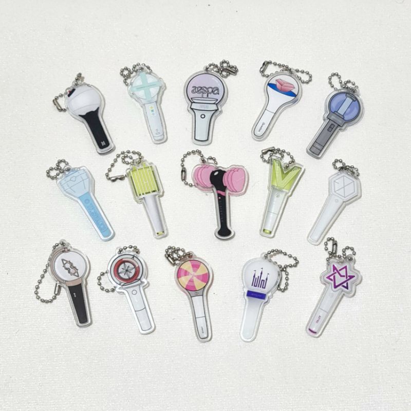 Gantungan Kunci Lightstick Keychain NCT BTS BLACKPINK TXT TREASURE (2 sisi)