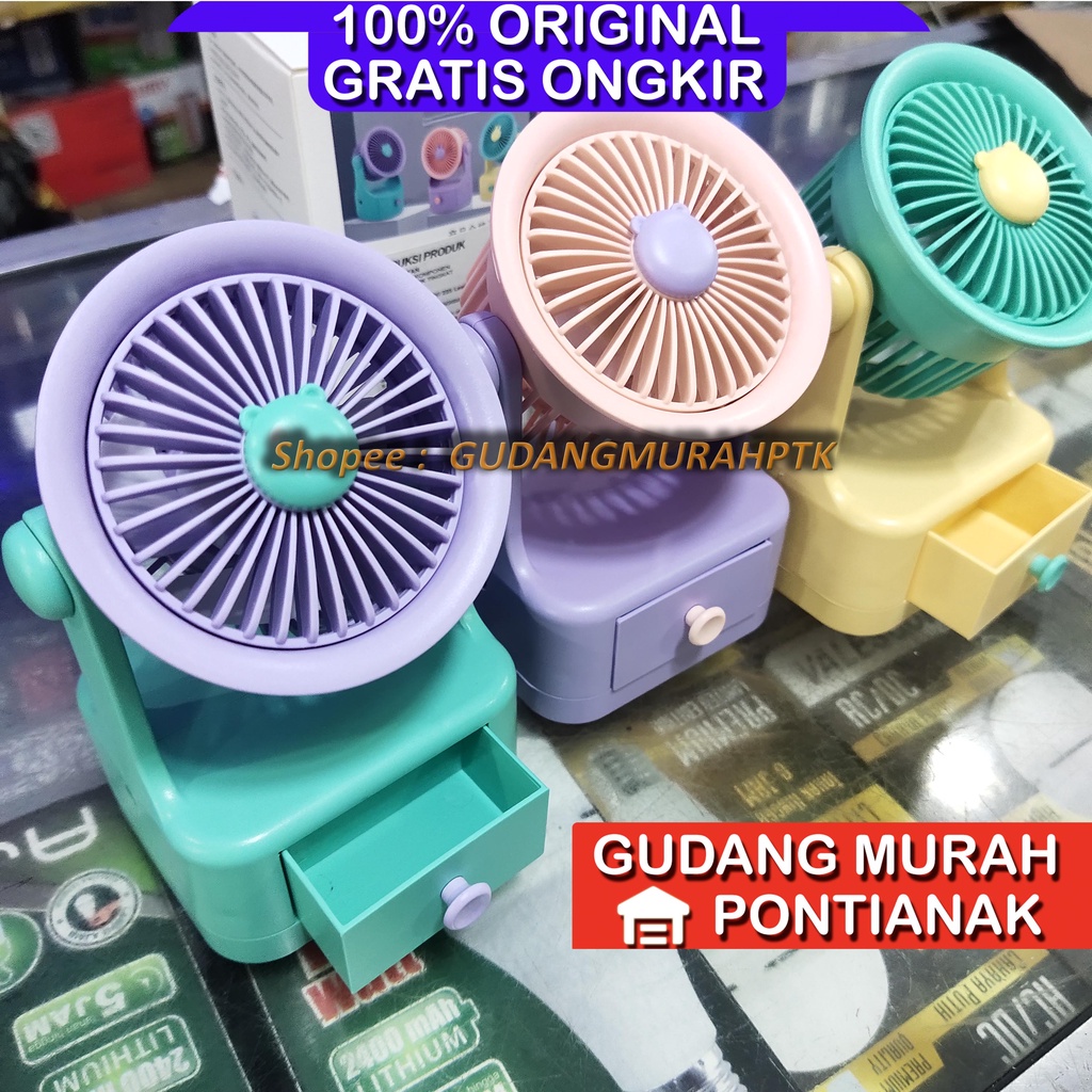 Kipas Charge Portable Unik Ada RAK Model Tower Bisa Bawa Bawa pakai cas Minifan Praktis Angin Kuat dan Tahan Lama