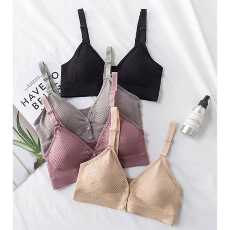 KINDSTORE❤ |  Button-Maternity Nursing Bra Dengan Kancing/Bra Menyusui Postpartum Menyusui Empuk Mulus dengan Bantalan Dapat Dilepas