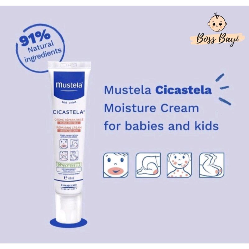 MUSTELA - Cicastela Moisture Cream 40ml / Krim Pereda Ruam, Iritasi Kulit