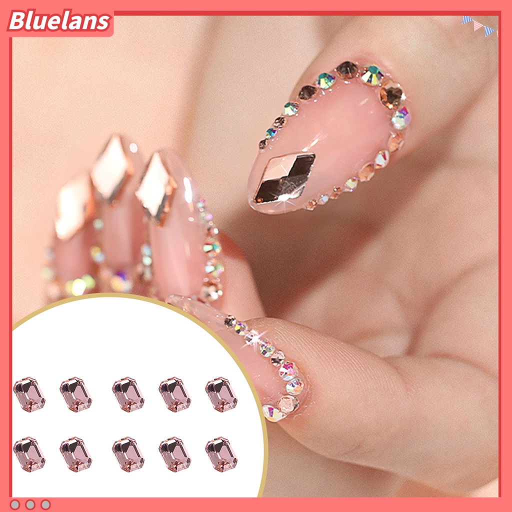 (In Stock) Kacamata Hitam Lensa Warna Warni ♡10pcs Kristal Imitasi Warna Pink Untuk Dekorasi Nail Art