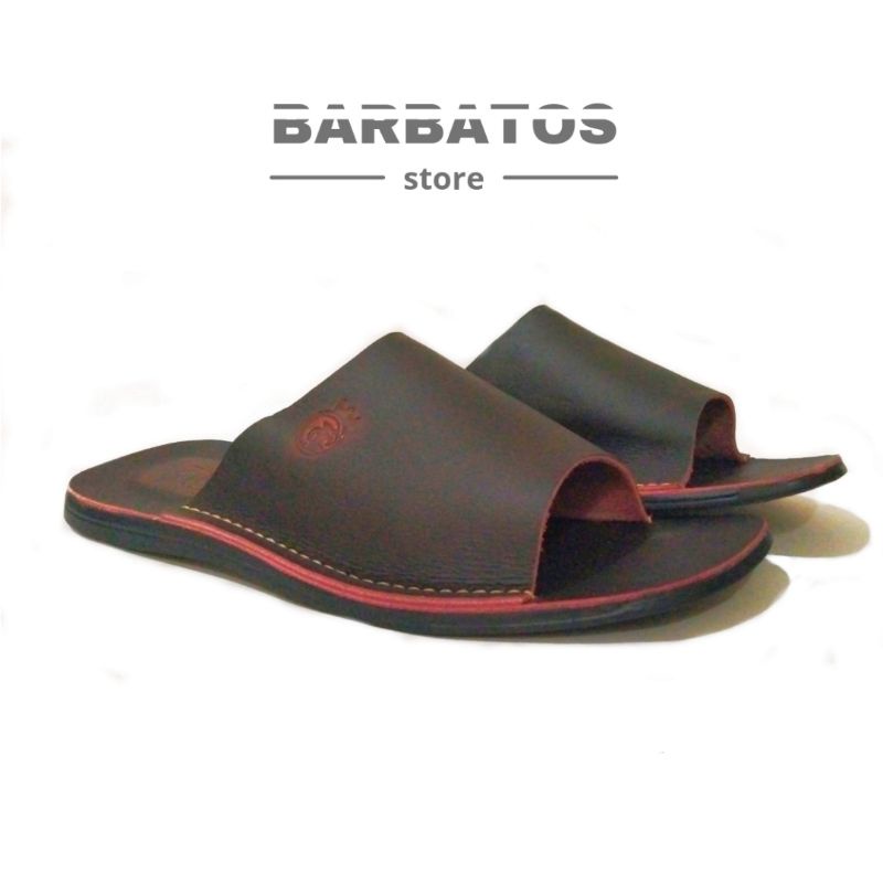 BARBATOS | Sandal Kulit Asli Kokop Pria | Sandal Kulit Slop | Sandal Kulit Slipper