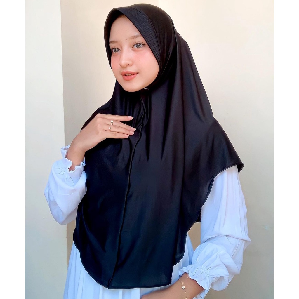 HIJAB BERGO INSTAN SPORT HAMIDAH JERSEY JUMBO PANJANG MENUTUP DADA