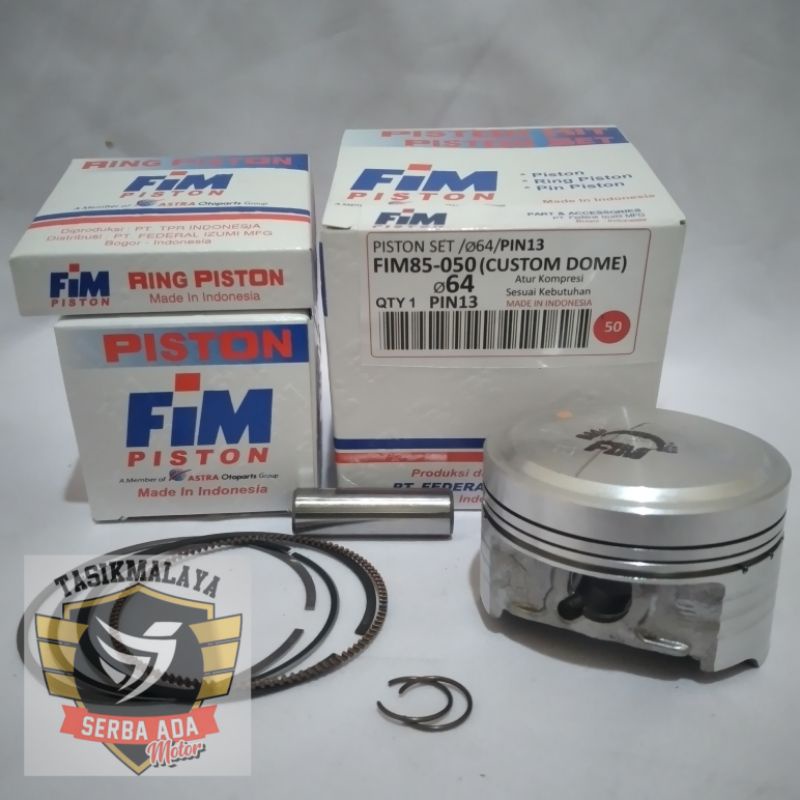 PISTON KIT SEHER KIT FIM 85 CUSTOM DOME MENTAH PEN 13 DIAMETER 63.5, 64, 64.5, 65