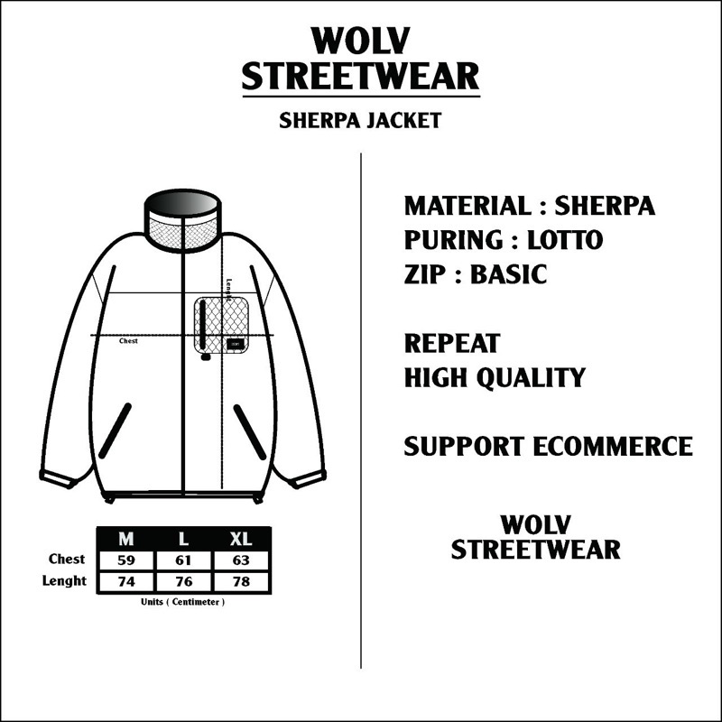 Jaket Sherpa Wolvpack Original Product - Caramel