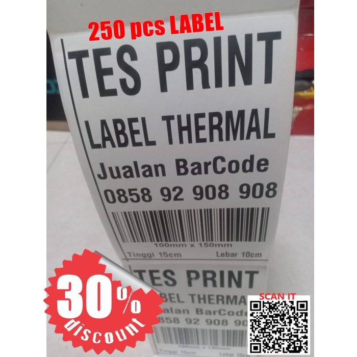 

Codes0X-54 250 Pcs Stiker Label Thermal Resi Online Shop 100 X 150 Mm 100X150