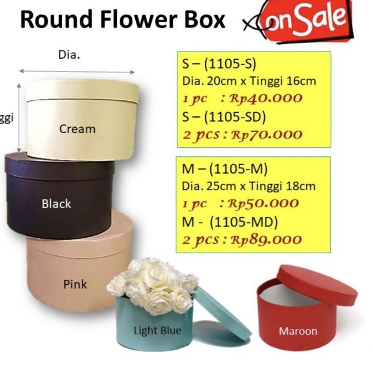 

Terbaik !! 2 pcs box bunga Round box besar d25 t18 bloom box bunga 1105-M 2pcs lebih ~