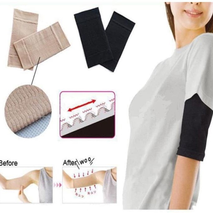 Korset Celana Compression Slimming Arm Sleeves / Lengan Tangan - BLACK jumbo perut buncit jumbo peng