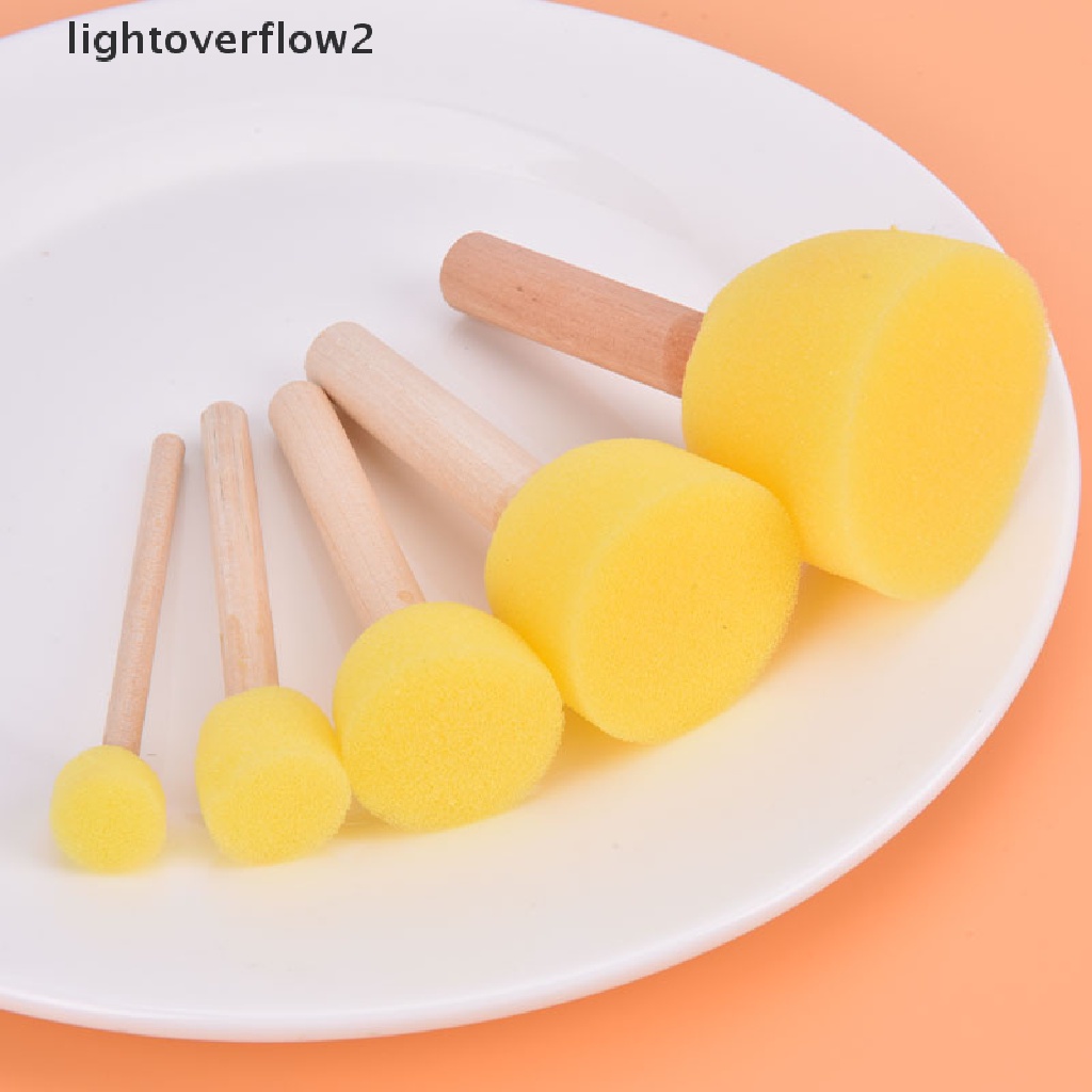 (lightoverflow2) Set Kuas Spons Bulat Untuk Melukis DIY