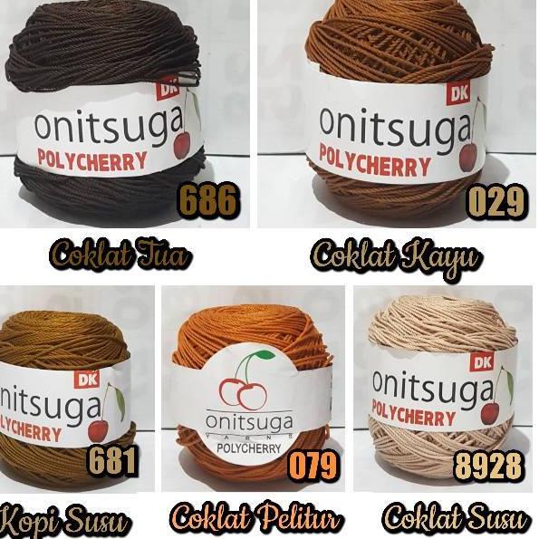 ㅒ Benang Rajut Onitsuga Polycherry (Variasi Coklat) べ