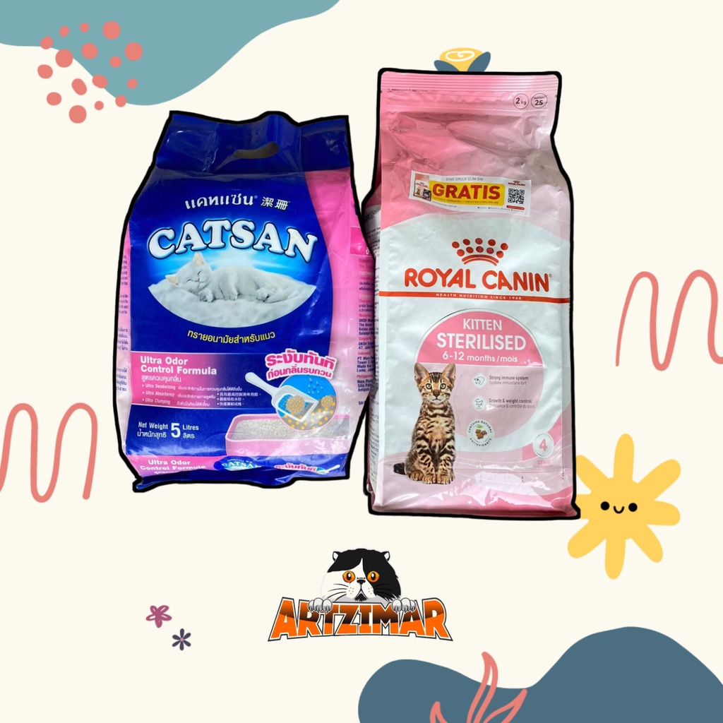 Royal Canin Kitten Sterilised 2kg FREE Pasir Catsan 5lt