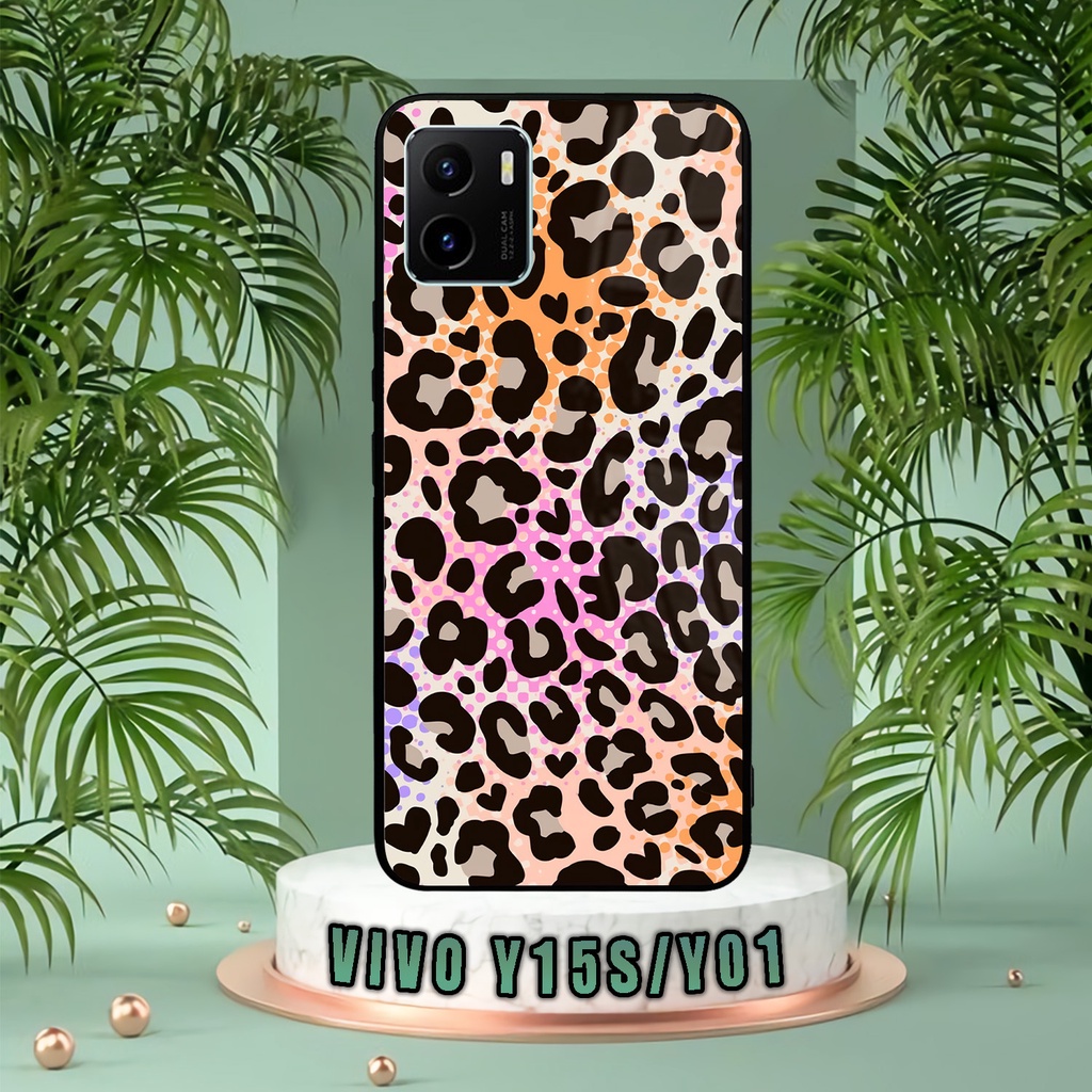 (SV67) Case Kilau Vivo Y15S/Y01 | Y15S | Y01 | Casing Hp Vivo | Pelindung Smartphone | Motif Leopard