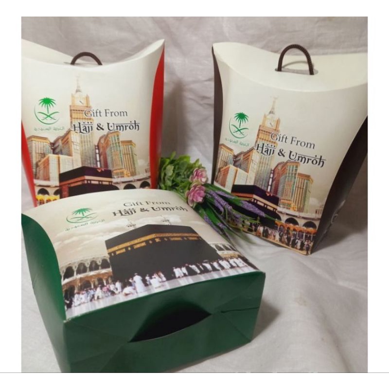 paper bag paket oleh oleh haji dan umroh/ kotak paket souvenir